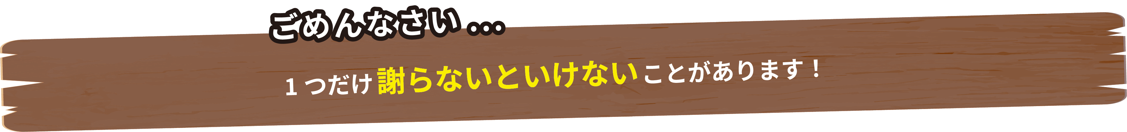 ごめんなさい・・・１つだけ謝らないといけないことがあります！